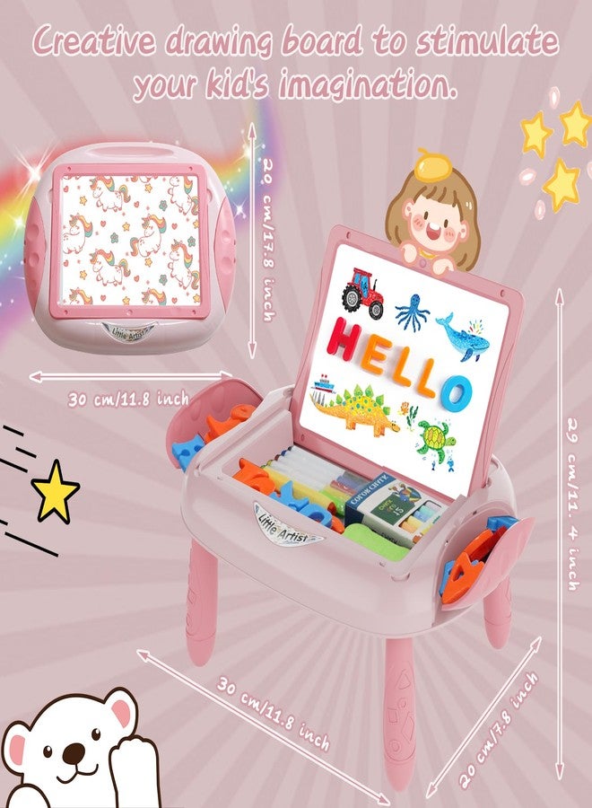 MAYESAR Magnetic Board for Kids, Gifts for 1-2 Year Old Girls with Magnetic Letters and Numbers, Toddler Easel for Girl Birthday Christmas Gifts (Pink) - Image 2